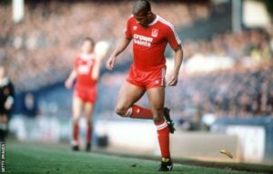 John Barnes playing for Liverpool.